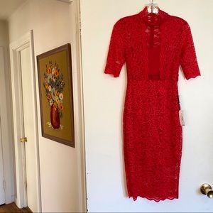 Express Red Lace Dress